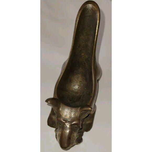 Vintage BRASS Ronson Pipe Rest Holder Scottish Terrier dog With PIPE Complete - Picture 9 of 9